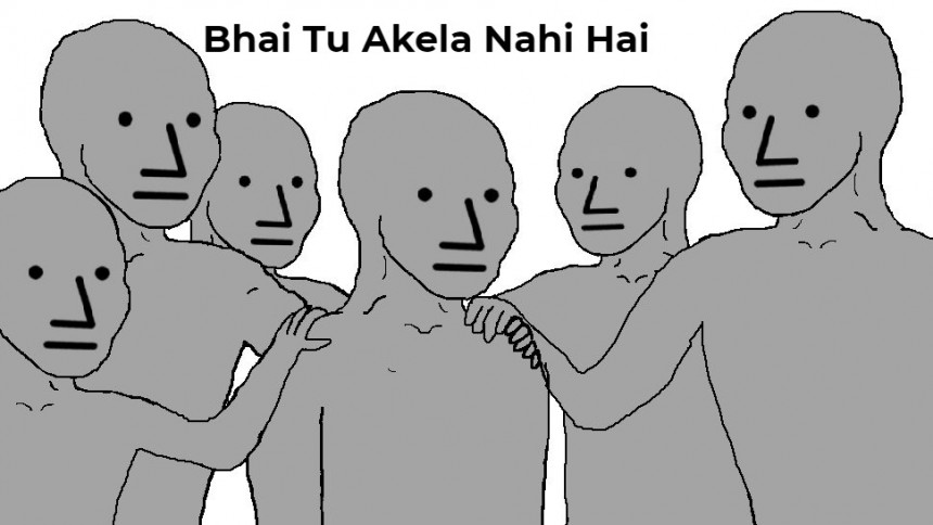 Bhai Tu Akela Nahi Hai Meme Template